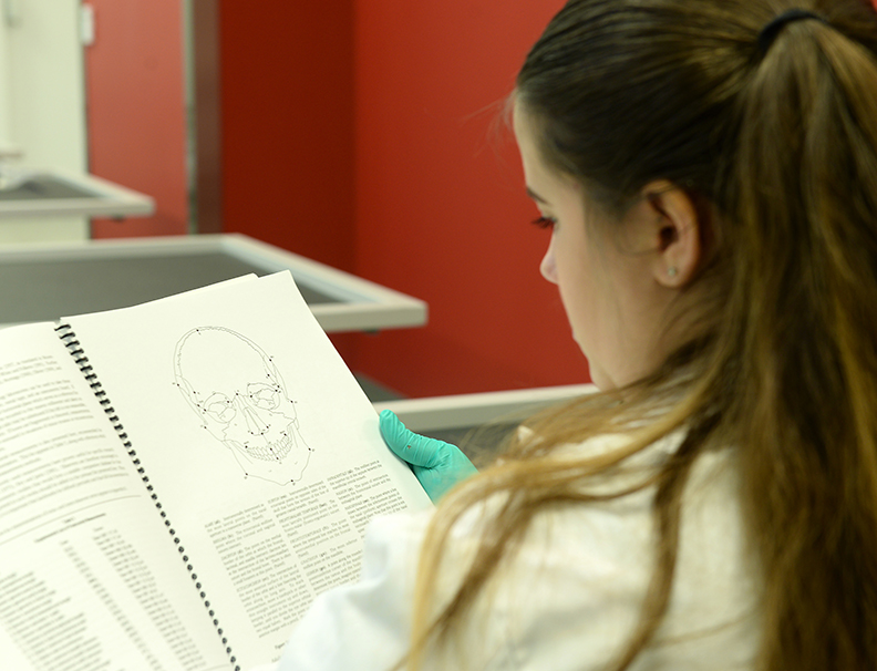 Brianna Petersen, a student intern, conducting research at our Offutt laboratory.