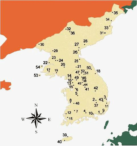 Map of Korean War K-Sites